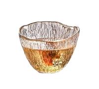 SONGYL-20249 vasos para beber Tazas de té pequeñas vidrio transparente sin asa, con textura glaciar y grueso for degustación, disponibles en 3 tamaños(Medio)