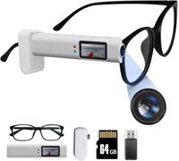 SONGYUKA Cámara deportiva ultraligera de 2.7 K montada en la cabeza, cámara de acción compatible con gafas de 21 g con POV manos libres y audio sin pérdidas para viajeros/negocios, batería de respaldo
