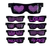 Sonhomay Gafas LED personalizables con luz BT con luces intermitentes de neón en la oscuridad, para recuerdos de fiesta, festival, disfraz de Halloween, accesorios de discoteca