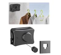 Sonhomay Tendedero retráctil para interiores, no se hunde, montado en la pared, 16.7 pies, acero inoxidable, resistente, tendedero de ropa para balcón, baño, exterior