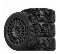 SONHWNGE 4 neumáticos Delanteros de Goma for Buggy Todoterreno RC de 70 mm, 1/10, for Tam-iya TT01 TT02 XV01 For LC Racing PTG-2(Schwarz)