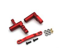 SONHWNGE For HNR H9802 H9803 E30 1/10 Control Remoto Coche Deportivo Plano Accesorios de actualización de Metal Piezas de componentes de dirección(Rood)