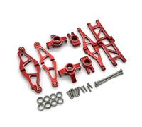 SONHWNGE For MJX 14304 14303 14301 14302 1/14 RC Control Remoto Piezas de Metal del Coche balancín Delantero y Trasero Taza de dirección Conjunto de 6 Piezas componentes(Rood)