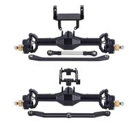 SONHWNGE Portal de Diamante TRX4M de Aluminio y latón + Eje de 10 mm con Soporte de servo y Enlaces for Coche de orugas RC TRX4-M a Escala 1/18. Piezas de actualización.(Aluminum Black)