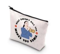 Sonia Fowler - Bolsa de maquillaje Sonia Fans Gifts What Doesn't Kill You Makes You Sonia Bolsa con cremallera, Lo que no es Reino Unido