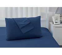 Sonia Moer Fundas de Almohada de Microfibra cepillada súper Suave - Juego de 2 Fundas de Almohada hipoalergénicas Que no Necesitan Plancha Azul Marino Set de 2 Funda de Almohada