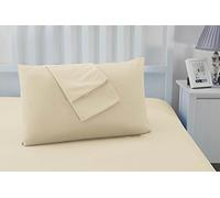 Sonia Moer Fundas de Almohada de Microfibra cepillada súper Suave - Juego de 2 Fundas de Almohada hipoalergénicas Que no Necesitan Plancha Crema