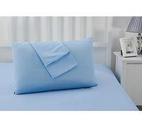 Sonia Moer Fundas de Almohada de Microfibra cepillada súper Suave - Juego de 2 Fundas de Almohada hipoalergénicas Que no Necesitan Plancha Azul