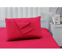 Sonia Moer Fundas de Almohada de Microfibra cepillada súper Suave - Juego de 2 Fundas de Almohada hipoalergénicas Que no Necesitan Plancha Rojo 50W x 75L Centimetros