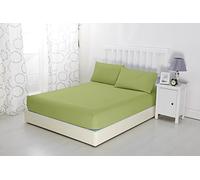 Sonia Moer Sábana Bajera de Microfibra cepillada súper Suave - Sábana Bajera hipoalergénica Que no Necesita Plancha con Fuerte Dobladillo elástico Verde King 150x200+30cm