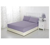 Sonia Moer Sábana bajera de microfibra cepillada súper suave - Sábana bajera hipoalergénica que no necesita plancha con fuerte dobladillo elástico Lavanda Doble 140x190+30cm