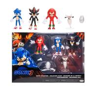 Sonic 3, Multipack de Figuras de Acción 6 cm de Jakks Pacific, Incluye Sonic, Knuckles y Shadow; y los accesorios Buzz Bomber, Figuras Articuladas, Licencia Oficial, Niños Mayores de 3 Años