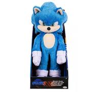Peluche Deluxe Sonic Sonic 3 de la película Sonic 33 cm de Jakks Pacific, Producto Oficial Sonic The Hedgehog, Ideal para coleccionistas y niños, Material Suave, Ojos acrílicos, a Partir de 3 años