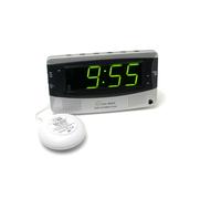 Sonic Alert 0 Sonic Bomb Extra Reloj despertador dual con pantalla grande - SBD375SS Plateado
