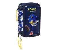 Sonic City - Estuche Escolar con 37 Útiles Incluidos, Estuche Infantil, Estuche Niño, Ideal para Niños de 5 a 14 Años, Cómodo y Versátil, Calidad y Resistencia, 12.5x5.5x19.5 cm