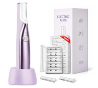 Sonic Dermaplaning Herramienta para mujer, maquinilla de afeitar recargable FaceDermaplane con tecnología Sonic Edge para eliminación de cabello facial, pelusas de melocotón y exfoliación, luz LED, 3