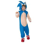 Rubies Disfraz Sonic Deluxe para niños y niñas, Jumpsuit con cubrezapatos y accesorio para la cabeza, Licencia Oficial Sega para Carnaval, cumpleaños, fiestas y cosplay