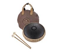 Sonic Energy Carrete de lengua de 10 pulgadas, H-Mord, 8 tonos, para meditación, yoga, percusión, incluye mazo y bolsa, color negro (MOSTD1BK)