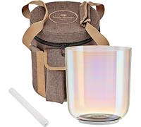 Sonic Energy Cuenco de cristal de 6 pulgadas, 440 Hz, tono E4, chakra plexo solar, para meditación, yoga, sanación con sonido (ECSB6E4CL)