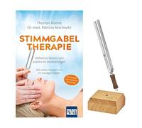 Sonic Energy Diapasón Bundle - Tierra/Om 136,10 Hz / Cis3 - para meditación, terapia y hogar - Incluye libro y soporte de madera (TF-E+BOOK)