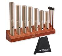 Sonic Energy Juego de tubos de sonido WWTSETCHA Wah-Wah Tube Chakra Set 7 piezas con paño de microfibra Keepdrum