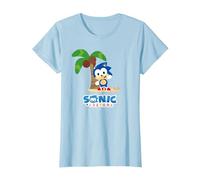 Sonic & Friends - Sonic 001 Camiseta, Mujer, Azul Bebé, S