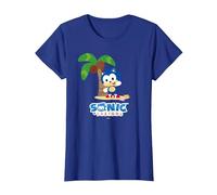 Sonic & Friends - Sonic 001 Camiseta, Mujer, Azul Real, XXL