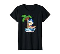 Sonic & Friends - Sonic 001 Camiseta, Mujer, Negro, XL