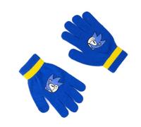 Sonic Guantes Color Azul y Amarillo - Talla Única - Puño Elástico Fruncido - Elaborados en Acrílico, Poliéster y Elastano - Estampado Delantero Producto Original Diseñado en España