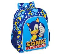 SONIC - Mochila Escolar Niño, Mochila Infantil, Adaptable a Carro, Ideal para Niños en Edad Escolar, Cómoda y Versátil, Calidad y Resistencia, 32x12x38 cm, Color Azul
