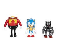 Sonic - Multipack de Figuras de 10 cm: Sonic, Doctor Eggman, Mecha Sonic - Preciosas Figuras para los Fans de la Saga - Juguete Niños 3 Años +