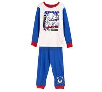 Sonic Pijama de Invierno Juego, Azul y Blanco, 10 años Unisex niños