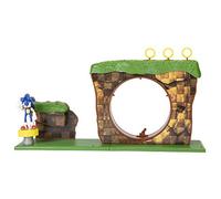 Sonic - Playset Sonic la Colina Verde - Juguete con 10 Piezas y Mecanismos Interactivos para Aumentar la Diversión - Juguete para Niños 3 Años +