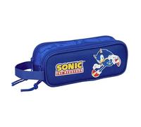 Sonic - Portatodo Doble Niño, Estuche Infantil, Estuche Niño, Ideal para Niños en Edad Escolar, Cómodo y Versátil, Calidad y Resistencia, 21x6x8 cm