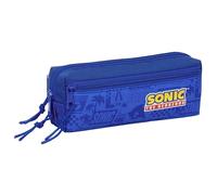SONIC - Portatodo Triple Pequeño, Estuche Infantil, Estuche Niño, Ideal para Niños en Edad Escolar, Cómodo y Versátil, Calidad y Resistencia, 22x6x8.5 cm