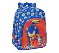 SONIC PRIME - Mochila Escolar Infantil Animada, Mochila Niño, Mochila Infantil, Adaptable a Carro, Ideal para Niños en Edad Escolar, Cómoda y Versátil, Calidad y Resistencia, 26x11x34 cm, Color Azul