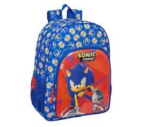 SONIC PRIME - Mochila Escolar Niño, Mochila Niño, Mochila Infantil, Adaptable a Carro, Ideal para Niños en Edad Escolar, Cómoda y Versátil, Calidad y Resistencia, 33x14x42 cm, Color Azul
