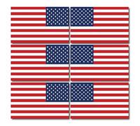 Sonic Print Calcomanía reflectante de la bandera de Estados Unidos hacia adelante e invertida, 6-4-2 paquetes de estrellas patrióticas y rayas, banderas fabricadas en Estados Unidos, soporte para