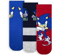 Sonic The Hedgehog 6882 - Calcetines para niño, 3 pares, algodón cálido, Multicolor1, 31-34