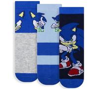 Sonic The Hedgehog 6882 - Calcetines para niño, 3 pares, algodón cálido, Multicolor2, 27-30