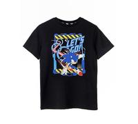 Sonic The Hedgehog Boys Camiseta Negra | Vamos a diseñar con Sonic Rings | Mercancía auténtica de Sonic | Juegos Divertidos para niños