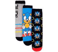Sonic The Hedgehog Calcetines 3 Pack Hombre | Adultos Supersonic Speed Character Power Rings Calzado Multicolor | Mercancía de accesorios de juego