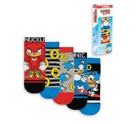 Sonic The Hedgehog Calcetines 5 Pack Niños | Chicos Chicas Nudillos Personajes Power Rings Calzado Multicolor | Mercancía de accesorios de juego