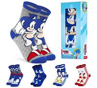 Sonic The Hedgehog Calcetines Divertidos Niños y Adolescentes, Pack de 5 Calcetines Transpirables y Colores, Regalo Gamer (30-35)