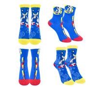 Sonic The Hedgehog Calcetines para Niño, Diseño Sonic el Erizo Calcetines Altos, Regalo para Niños y Adolescentes, Tallas EU 23 a 30 (FR/ES, Números, 23, 26, Regular, Multicolor)