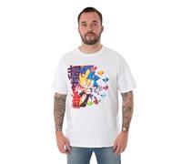 Sonic The Hedgehog Camiseta Blanca de Manga Corta para Hombre | Gráfico Super Sonic Diamonds | Mercancía Oficial de Sonic | tee cómoda para entusiastas de los Juegos