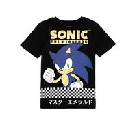 Sonic The Hedgehog Camiseta Kids | Boys Teens Game Character Checker Short Sleeve Black mercancía de películas para Jugadores