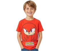 Sonic The Hedgehog Camiseta Niño Manga Corta, 5-12 Años, 100% Algodón, Camisetas Chico Ropa de Verano, Regalos para Niños (5-6 Años, Rojo Knuckles)
