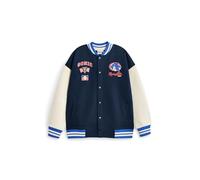 Sonic The Hedgehog Chaqueta bomber para niños| Chaqueta universitaria Sonic Racing Team para niños en Azul | Chaqueta de béisbol con cremallera y estampado de bandera a cuadros del personaje Sonic
