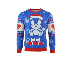 Sonic the Hedgehog Christmas Jumper Ugly Sweater Sonic Gem for Men Women Boys and Girls [Importación alemana]
